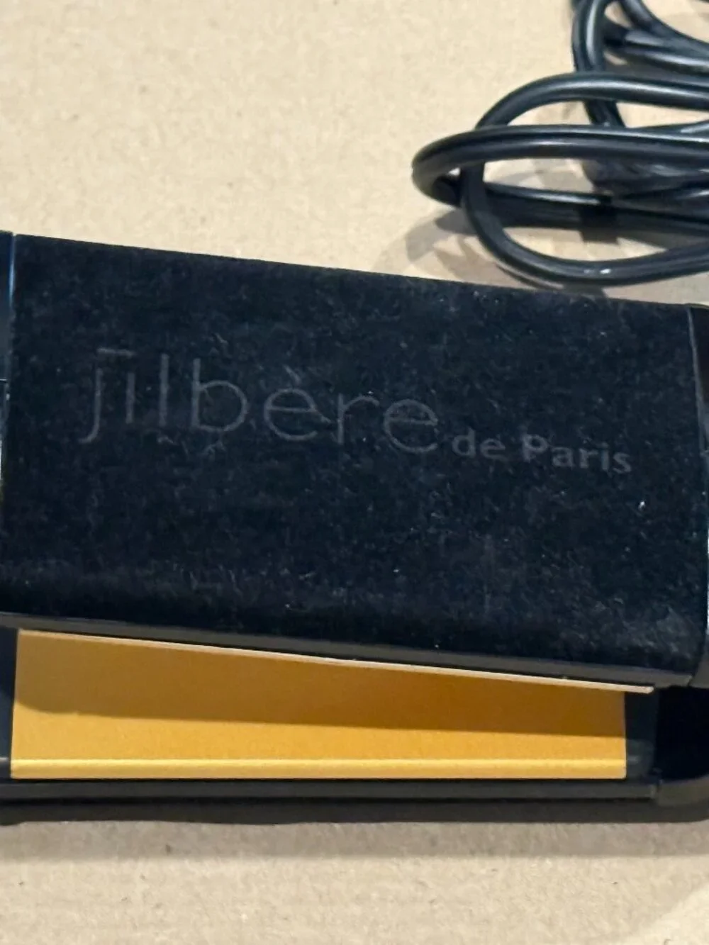 Jubere de Paris Porcelain Series Black Gold 2.5” Wide Plate Flat Iron